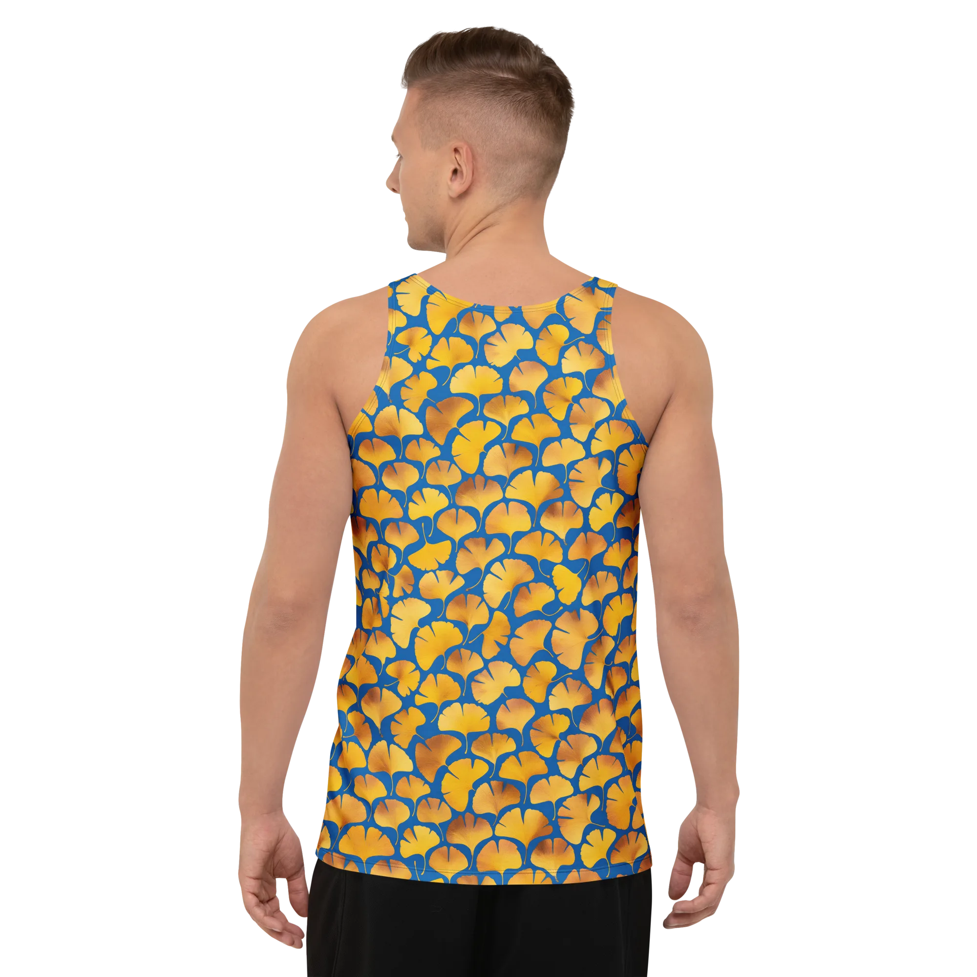 Blue Ginkgo on Men's Tank Top — Back print