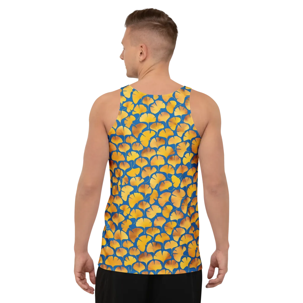 Blue Ginkgo on Men's Tank Top — Back print