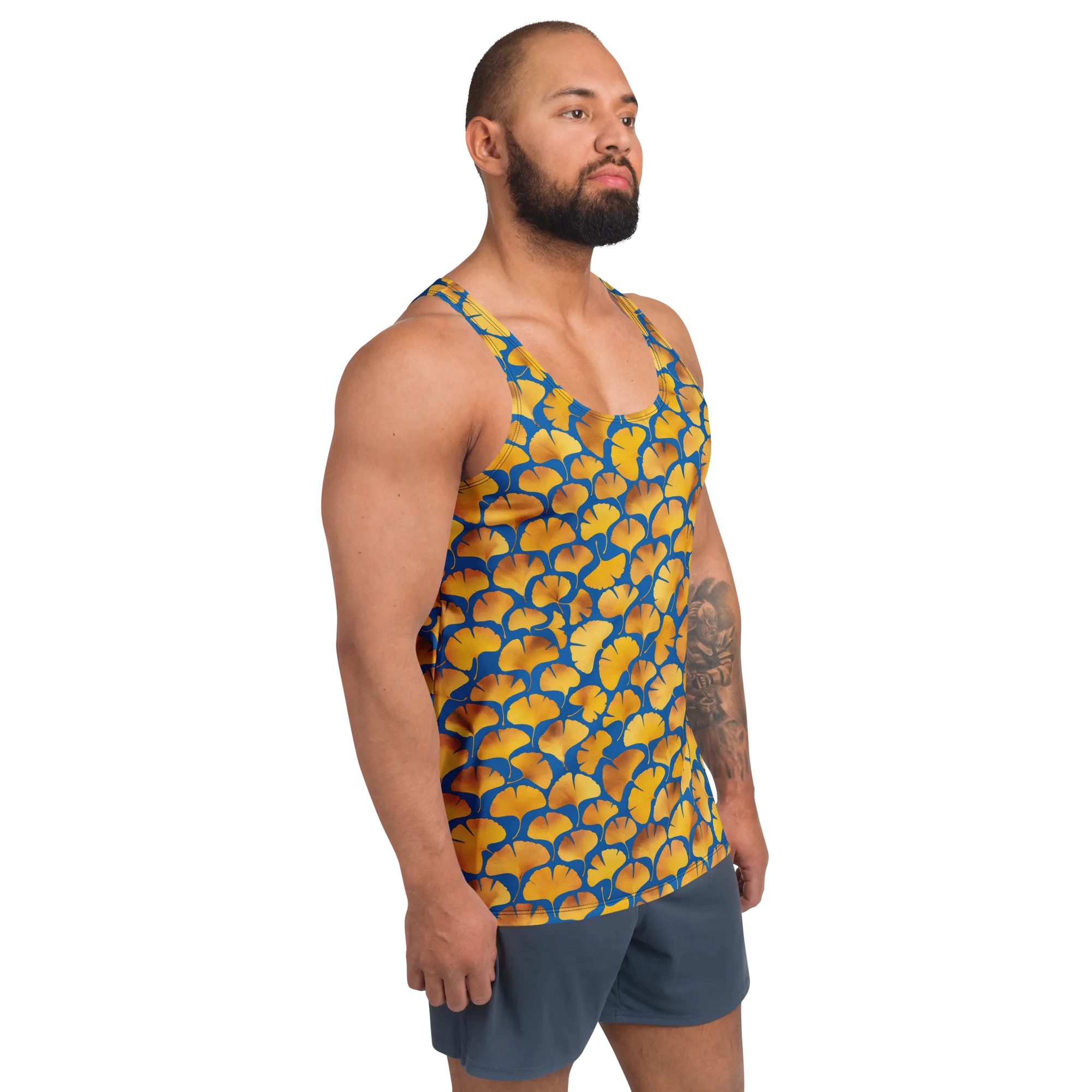 Blue Ginkgo on Men's Tank Top — Front print