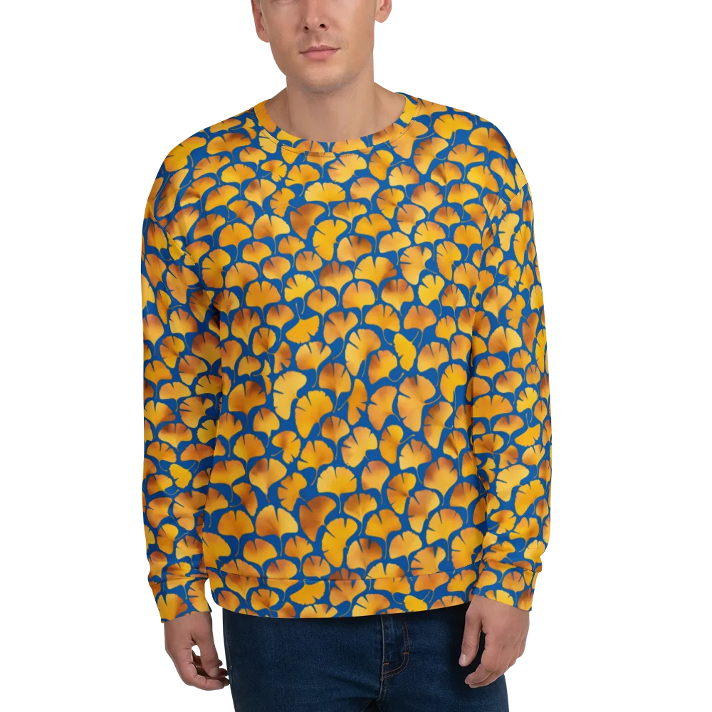 Blue Ginkgo on Sweatshirt — Front