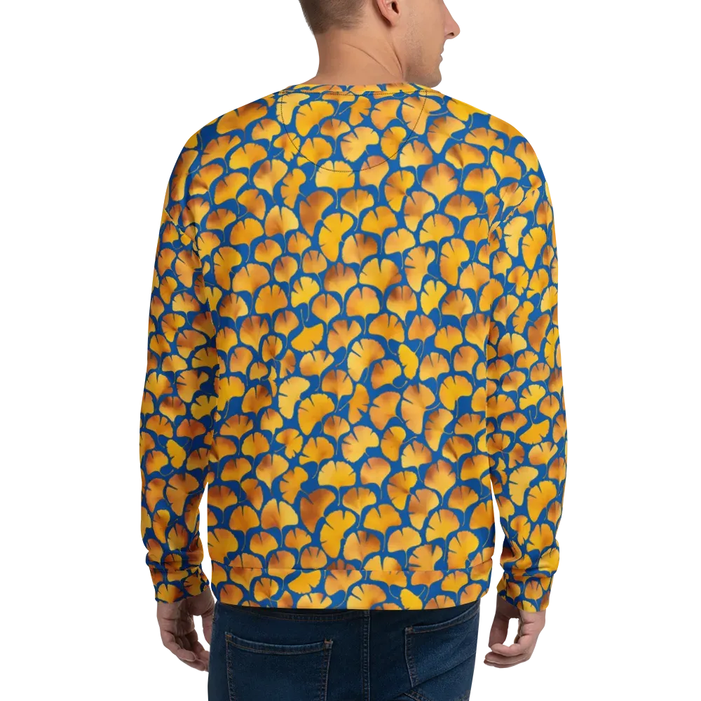 Blue Ginkgo on Sweatshirt — Back