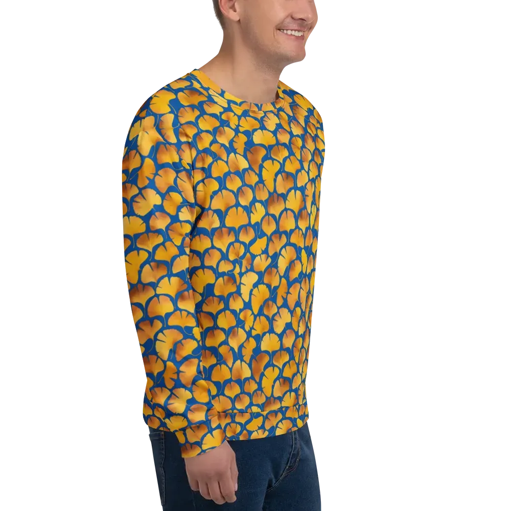 Blue Ginkgo on Sweatshirt — Right Front