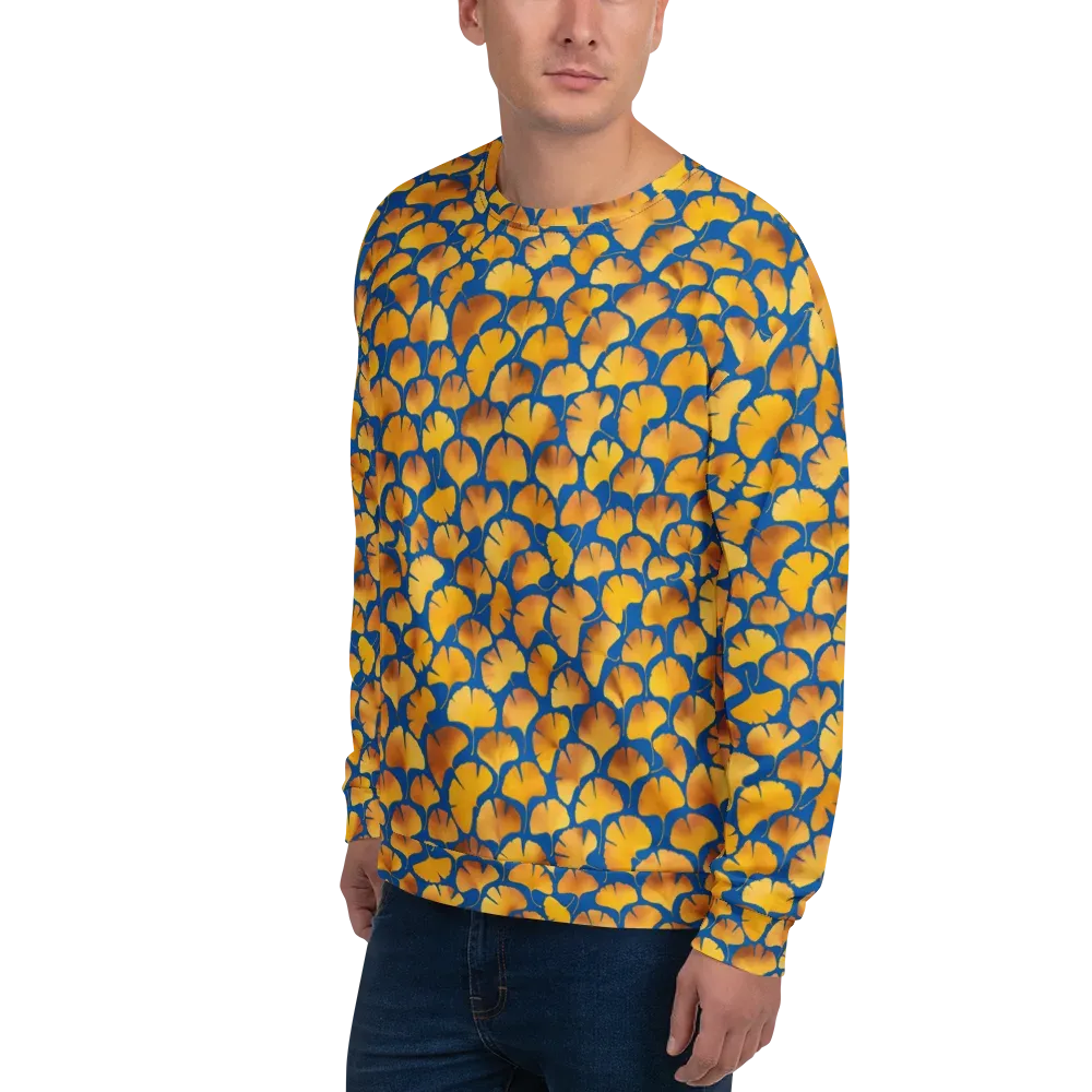 Blue Ginkgo on Sweatshirt — Left Front