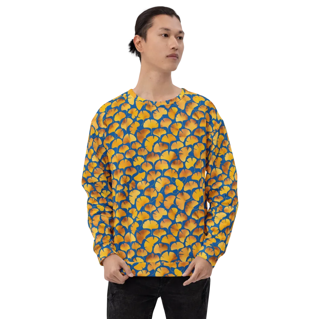 Blue Ginkgo on Sweatshirt — Front print