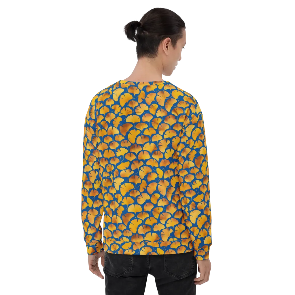 Blue Ginkgo on Sweatshirt — Back print