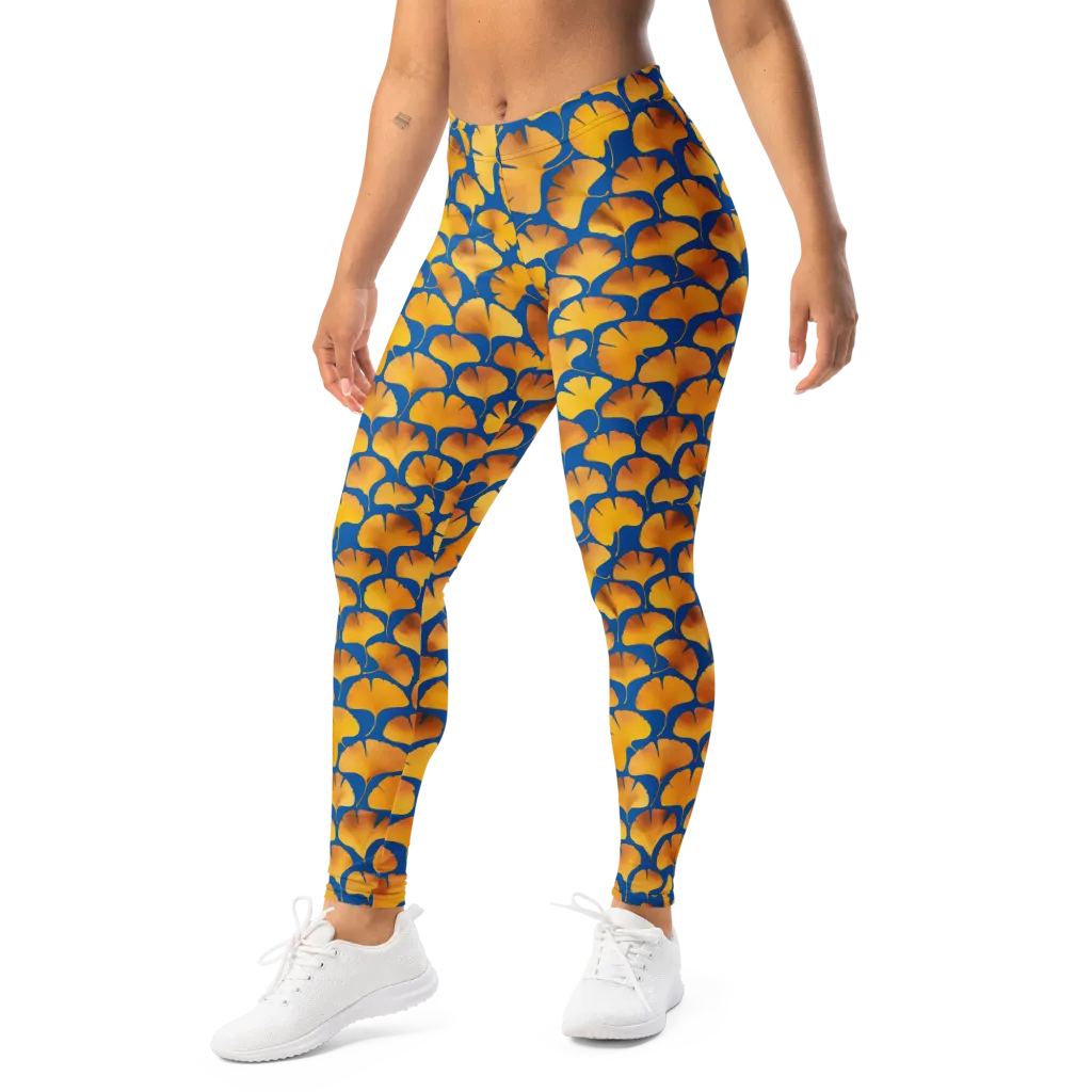 Blue Ginkgo on Leggings — Print file