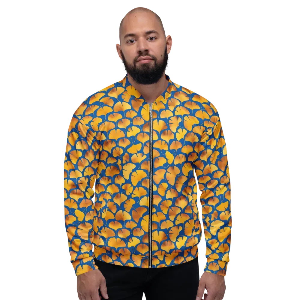 Blue Ginkgo on Bomber Jacket — Front