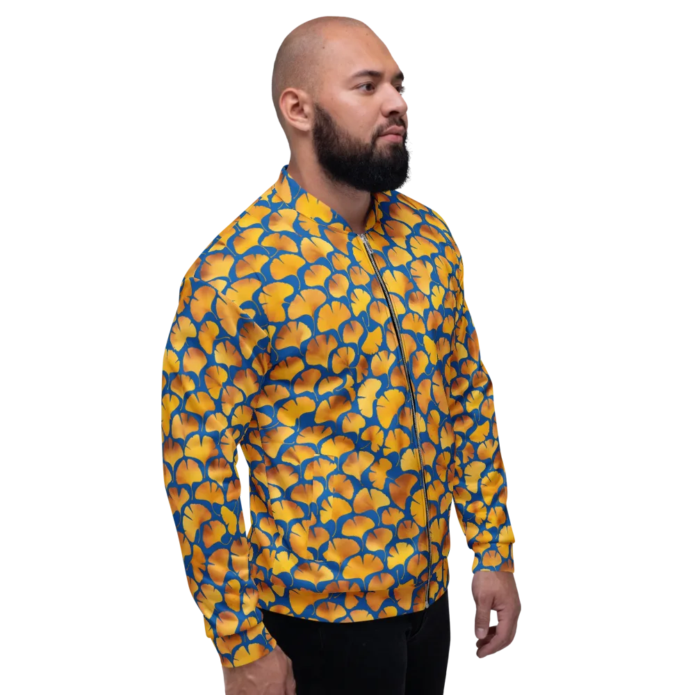 Blue Ginkgo on Bomber Jacket — Back print