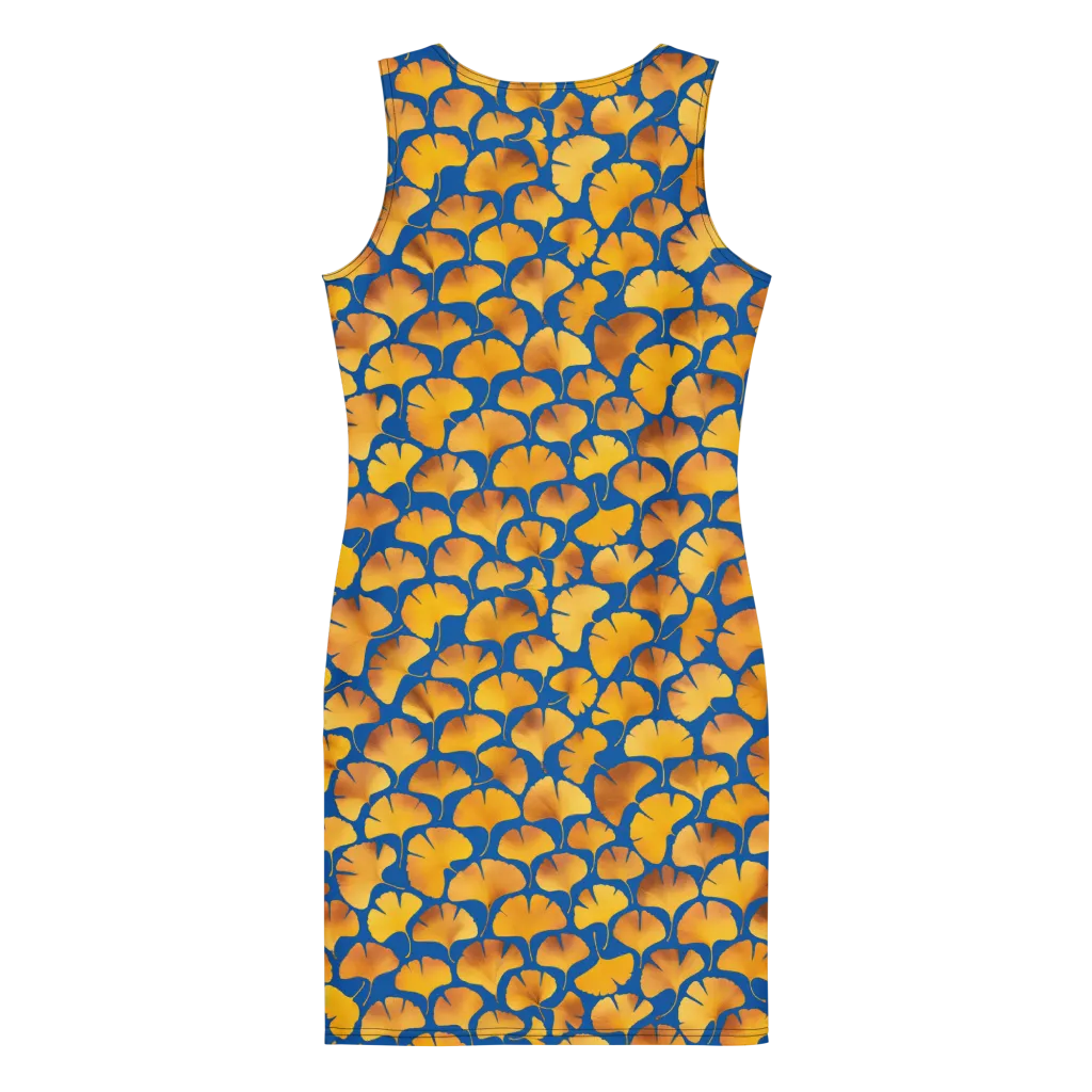 Blue Ginkgo on Bodycon Dress — Print file