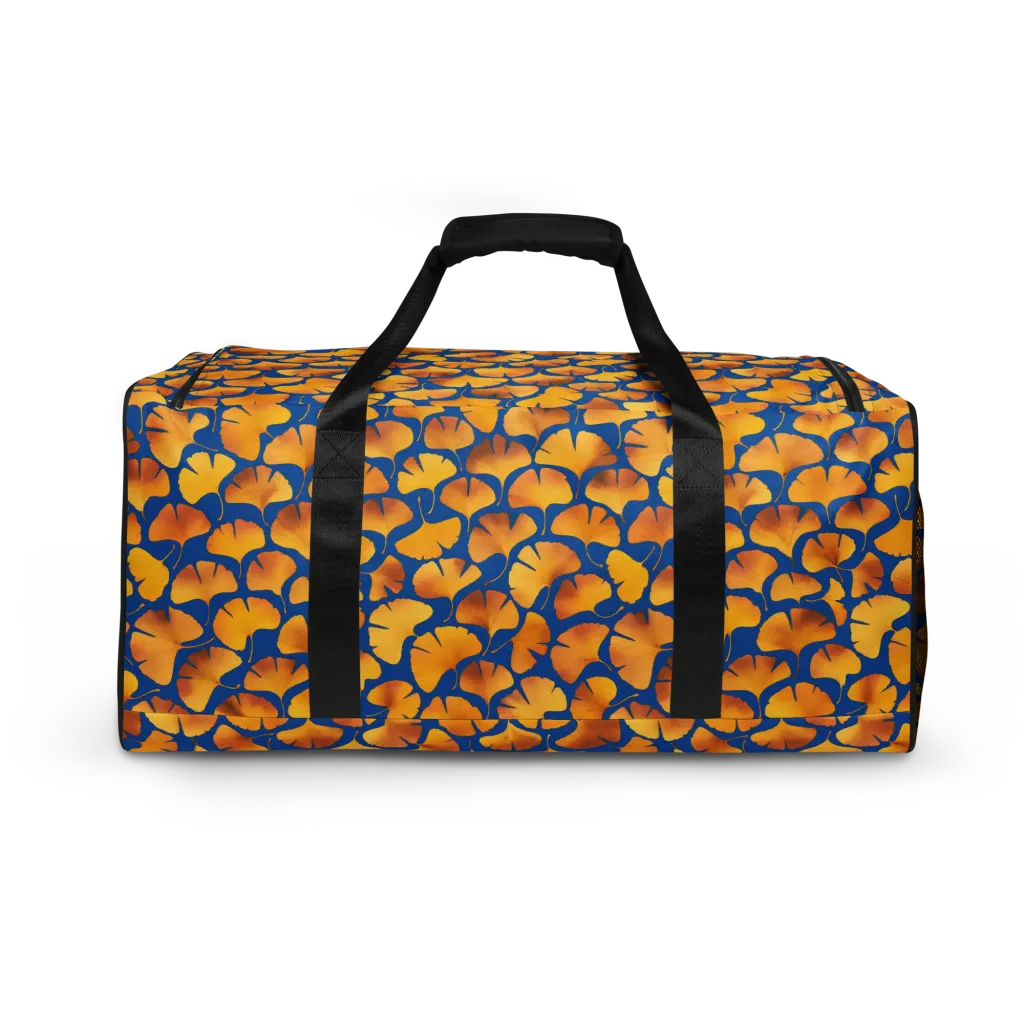 Blue Ginkgo on Duffle Bag — Back print