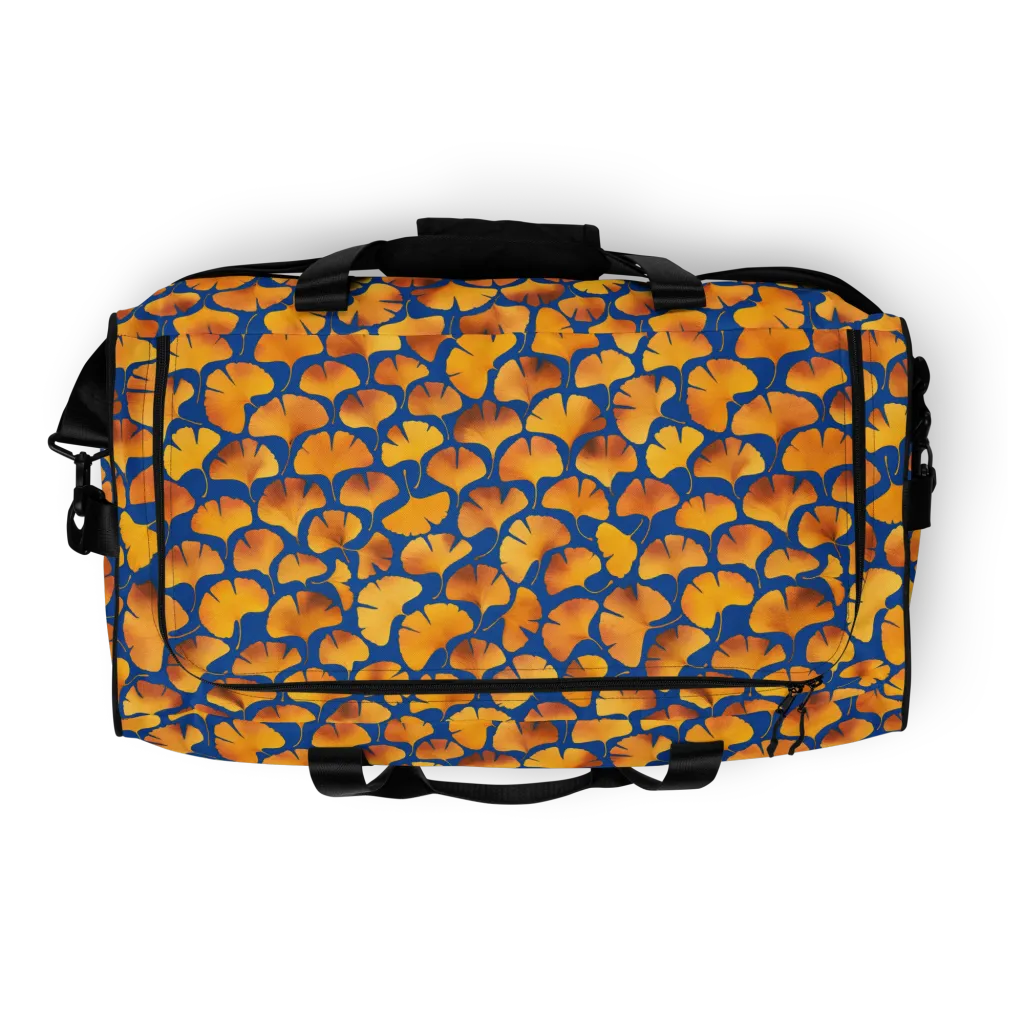 Blue Ginkgo on Duffle Bag — Top print