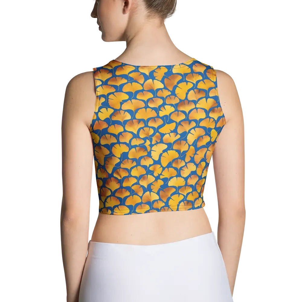 Blue Ginkgo on Crop Top — Back