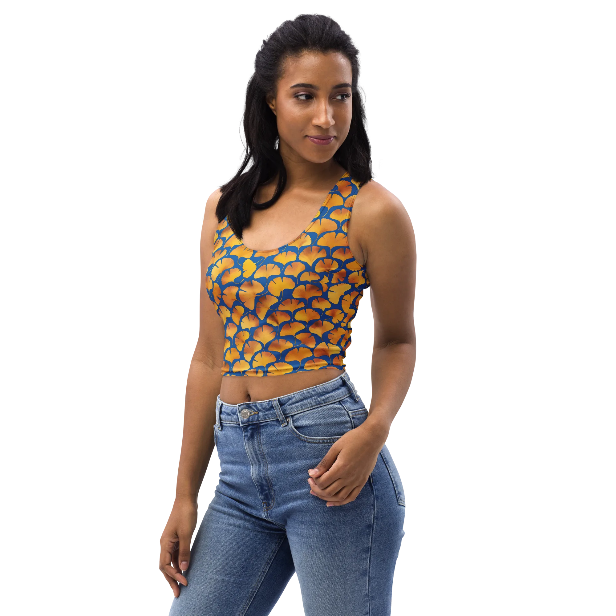 Blue Ginkgo on Crop Top — Print file