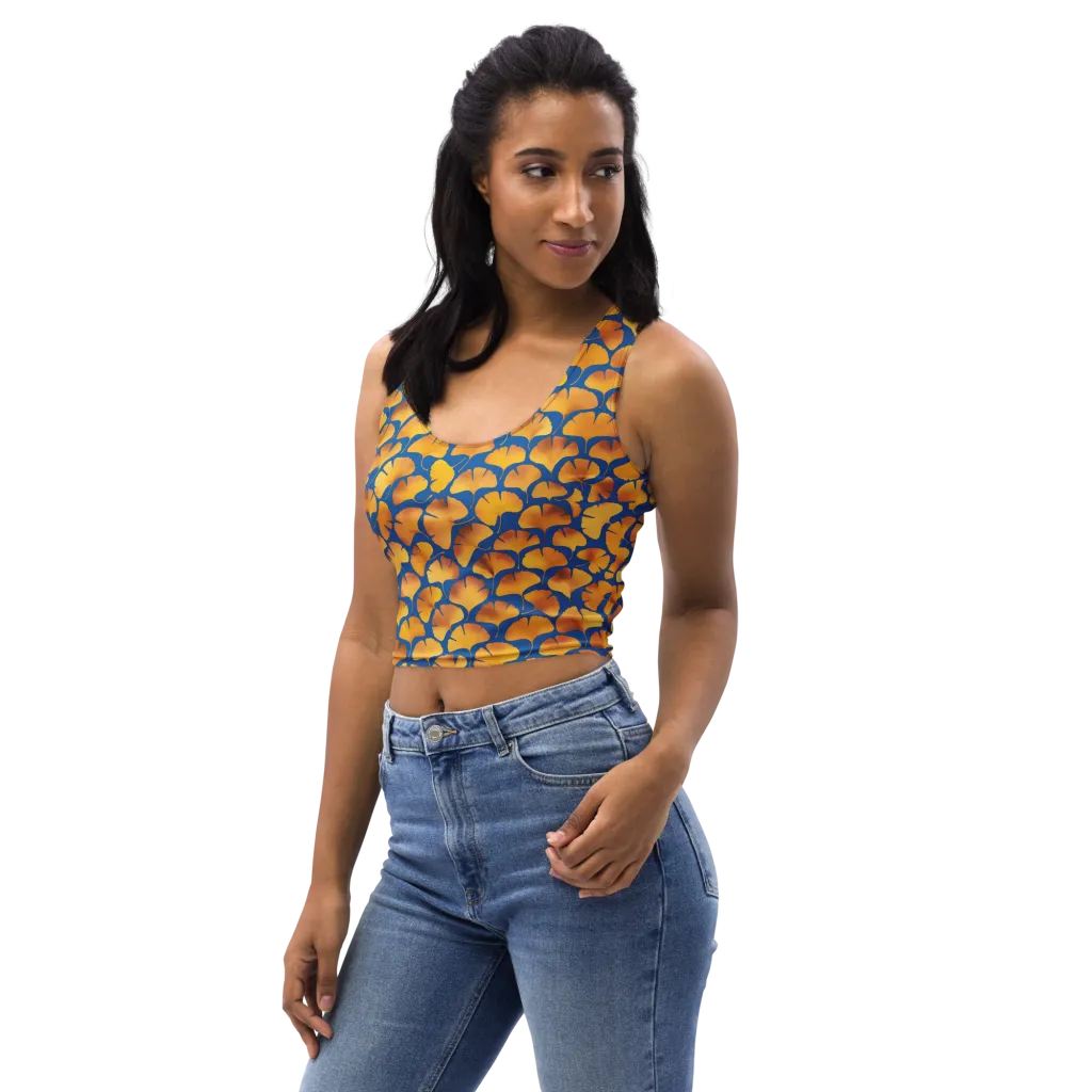 Blue Ginkgo on Crop Top — Print file