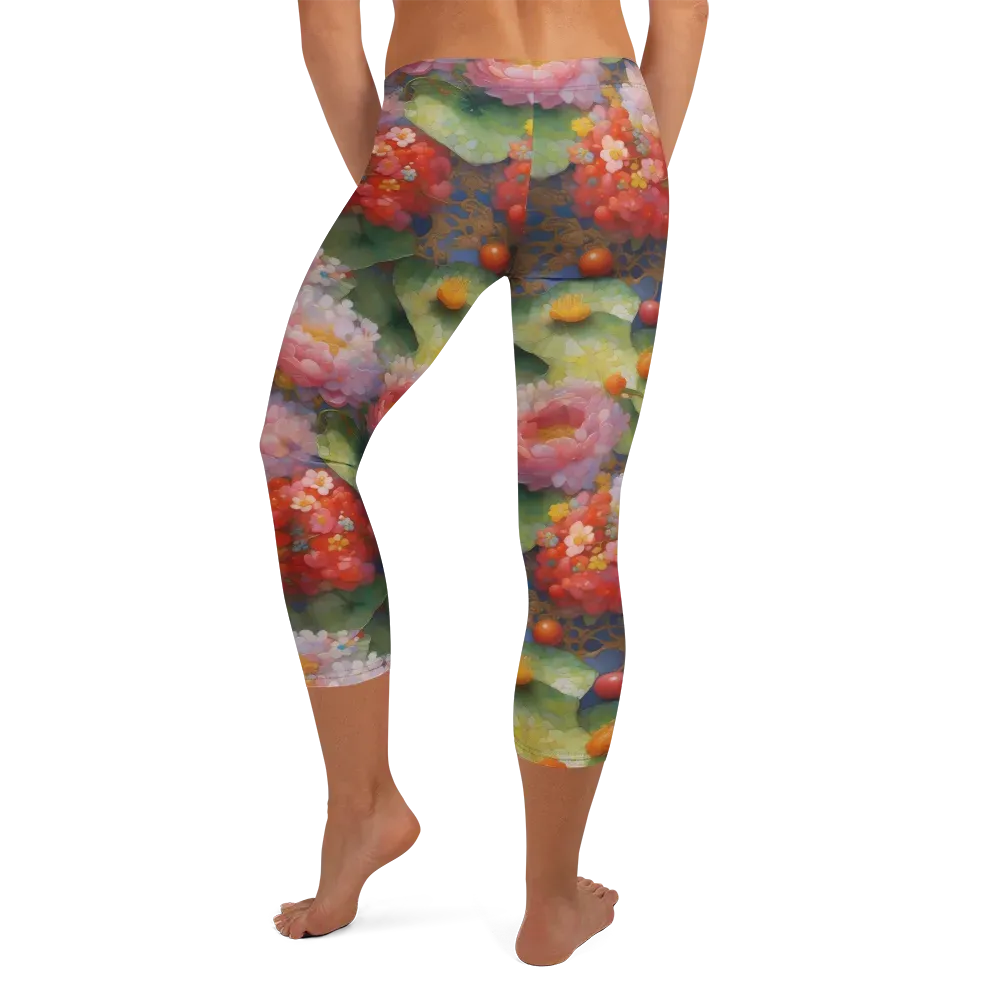 Lotus Royale on Capri Leggings — Back