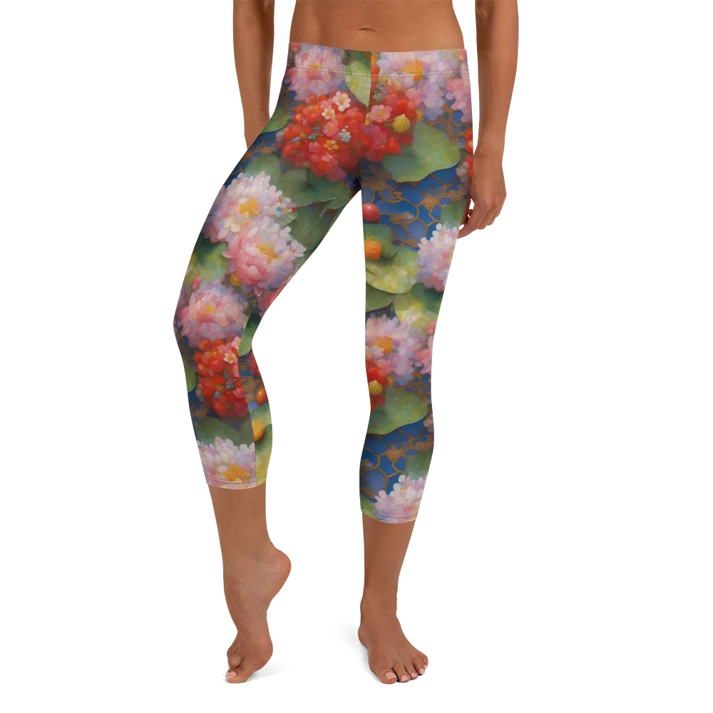 Lotus Royale on Capri Leggings — Front