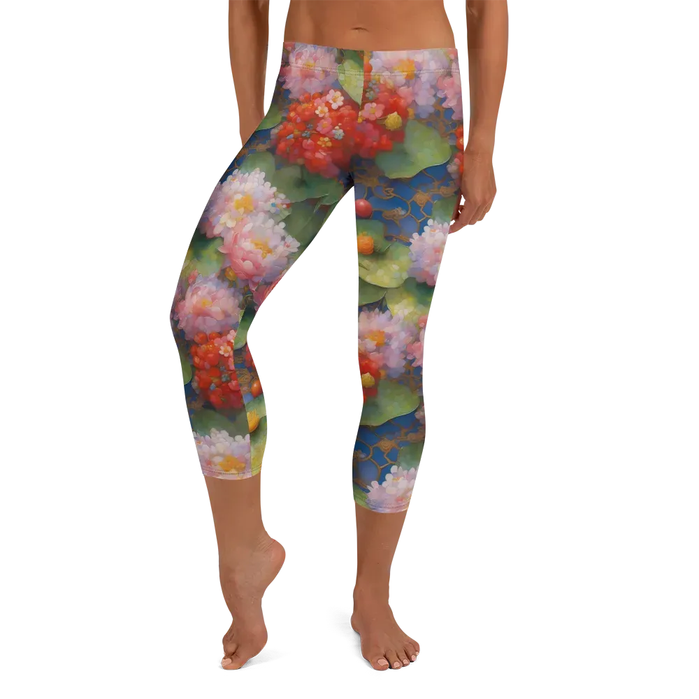 Lotus Royale on Capri Leggings — Front