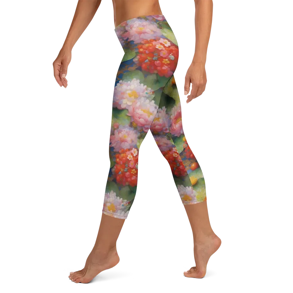 Lotus Royale on Capri Leggings — Left