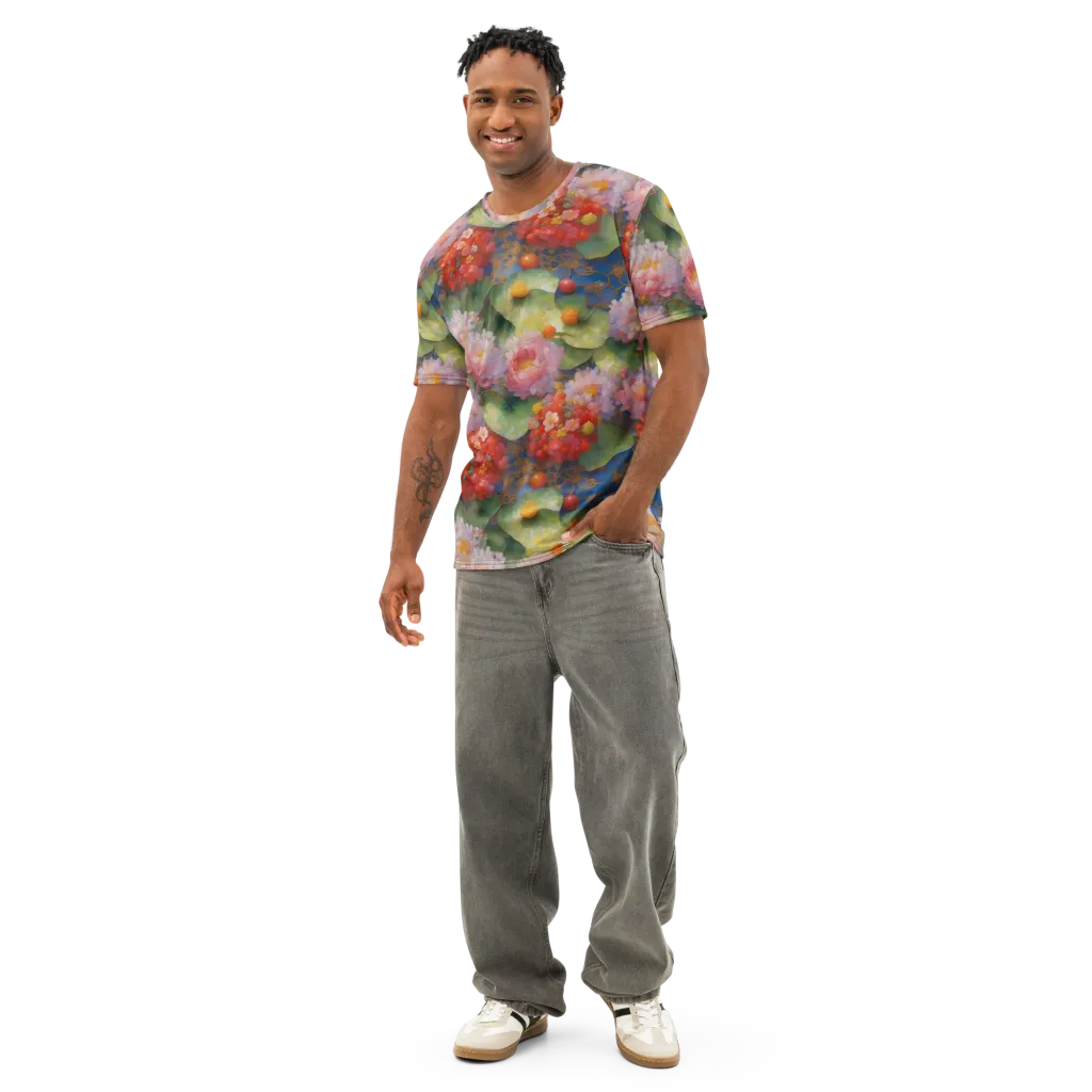 Lotus Royale on Men's Cotton Crew Neck T-Shirt — Front