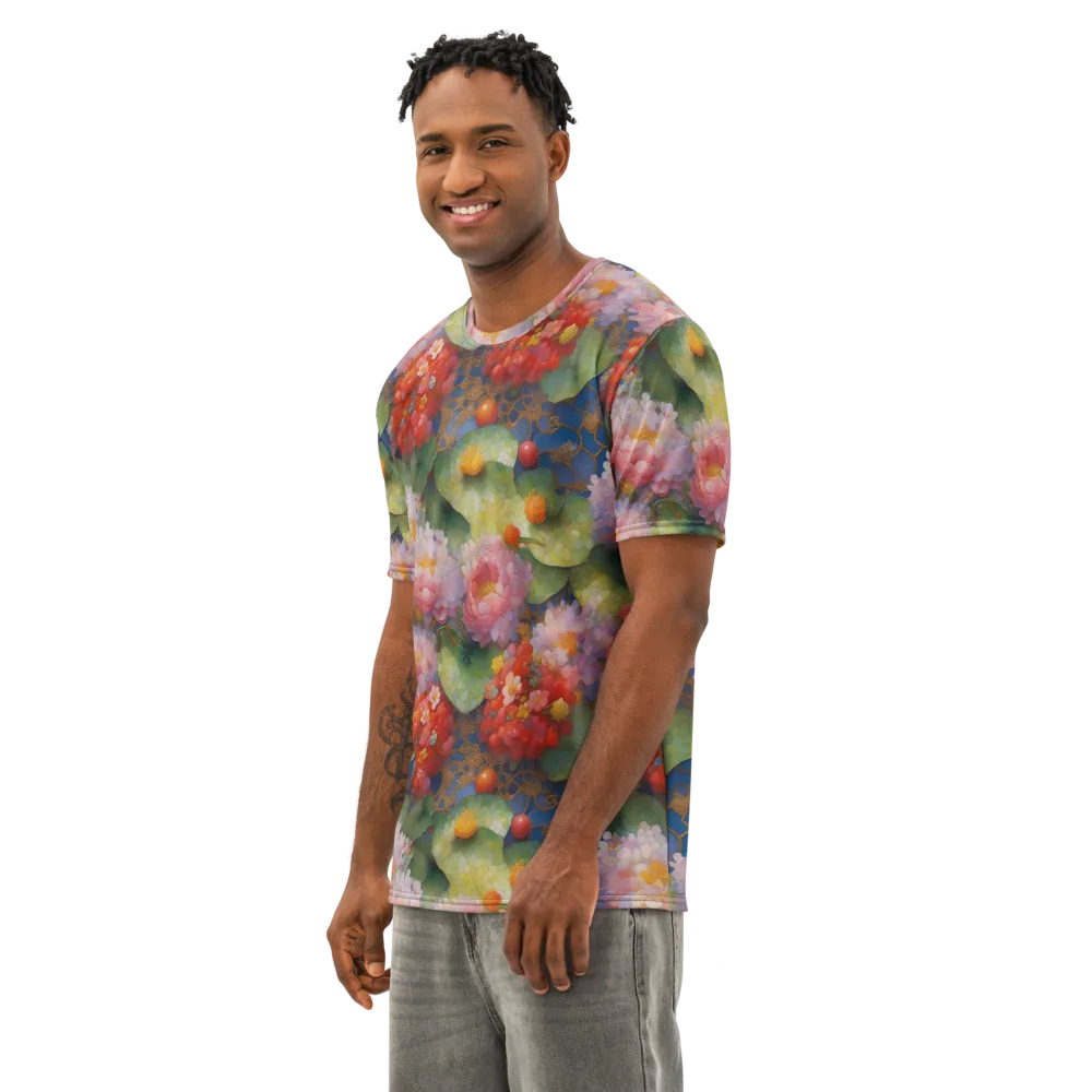 Lotus Royale on Men's Cotton Crew Neck T-Shirt — Left Front