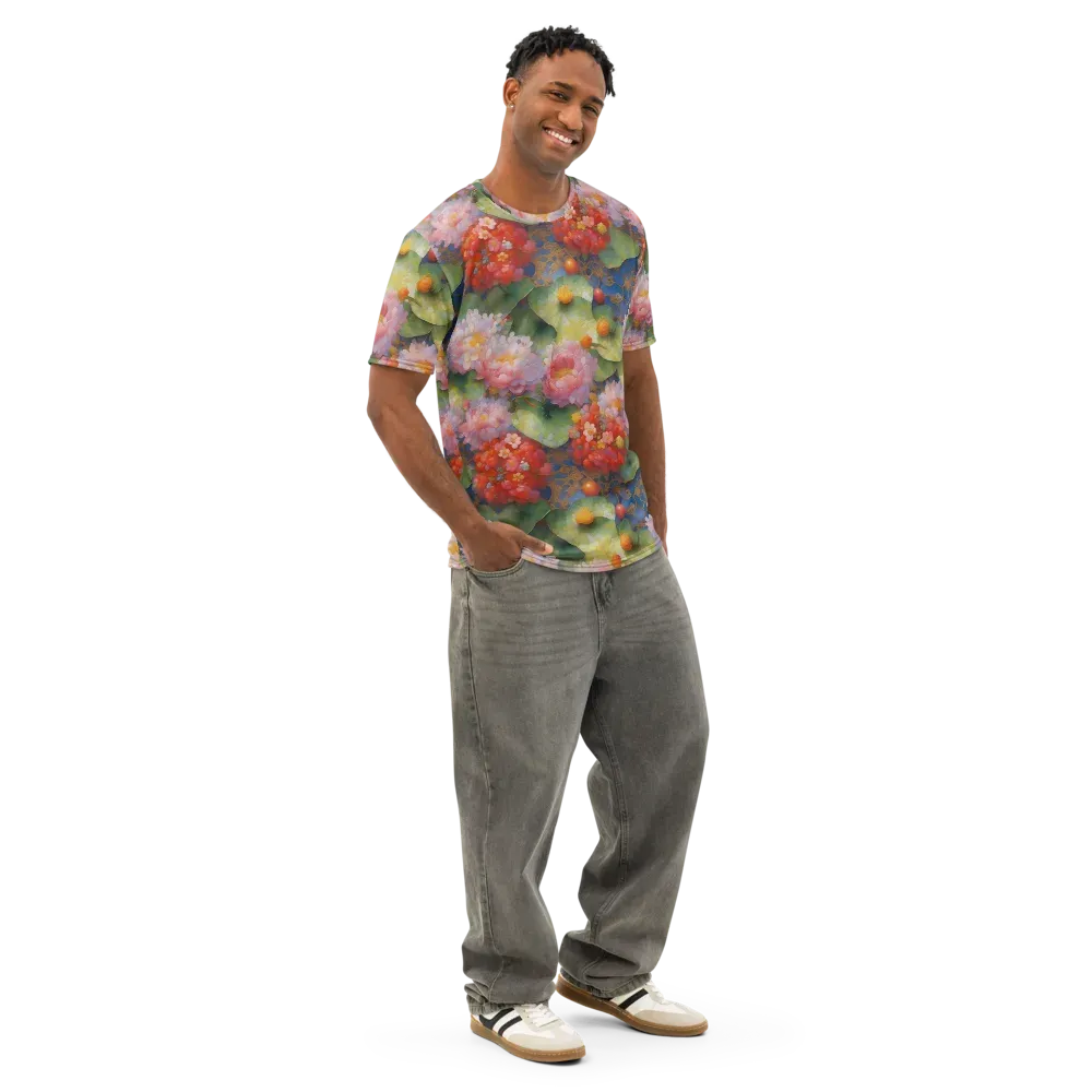 Lotus Royale on Men's Cotton Crew Neck T-Shirt — Right Front