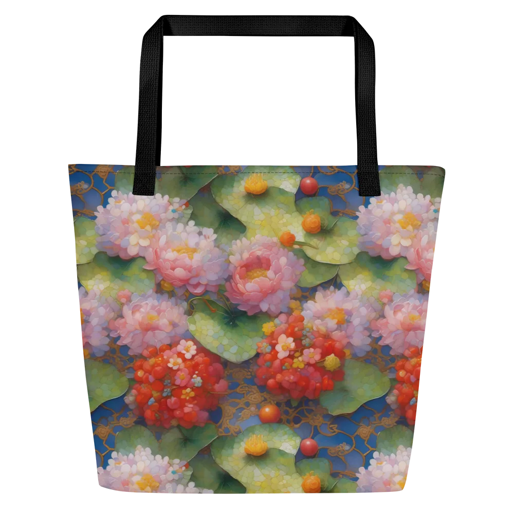 Lotus Royale on Large Tote Bag W/ Pocket — Front