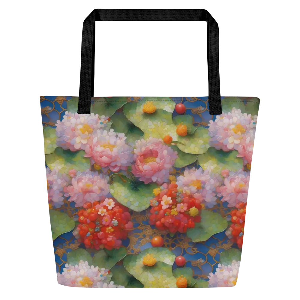 Lotus Royale on Large Tote Bag W/ Pocket — Front