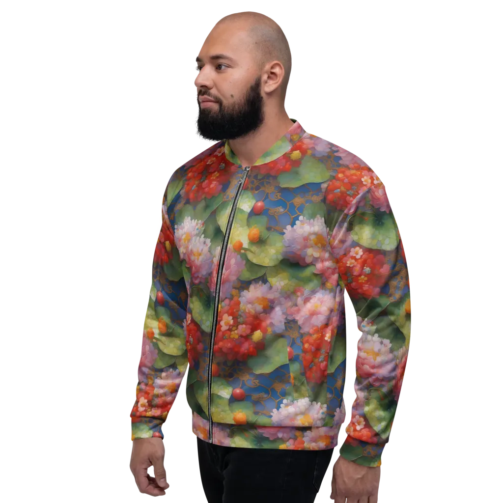 Lotus Royale on Bomber Jacket — Left