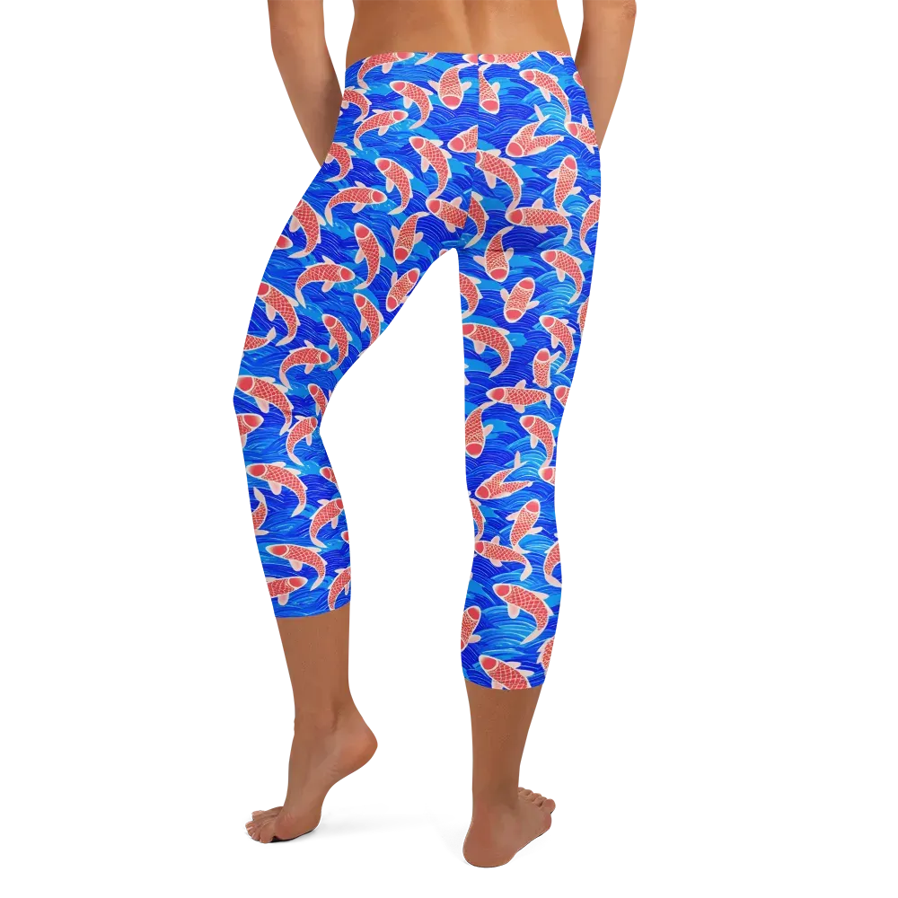 Cobalt Current on Capri Leggings — Back