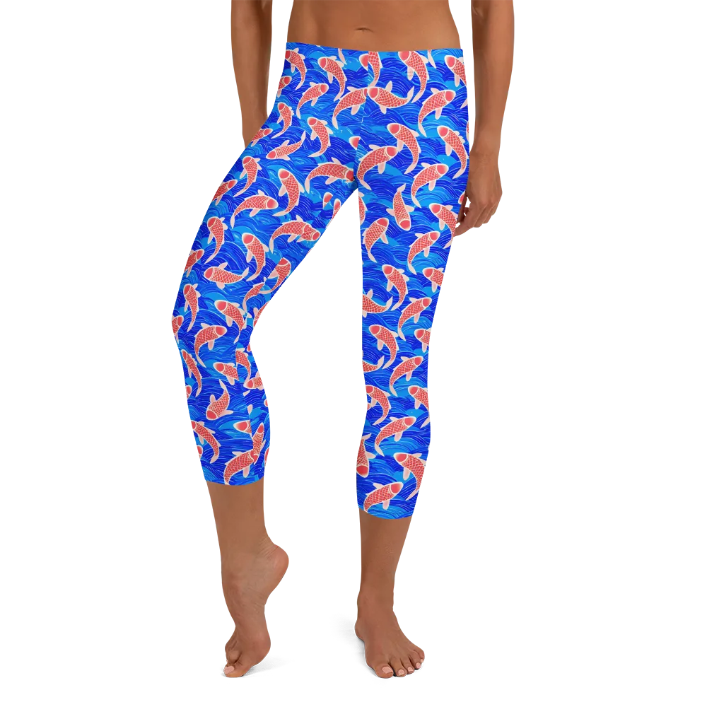 Cobalt Current on Capri Leggings — Front