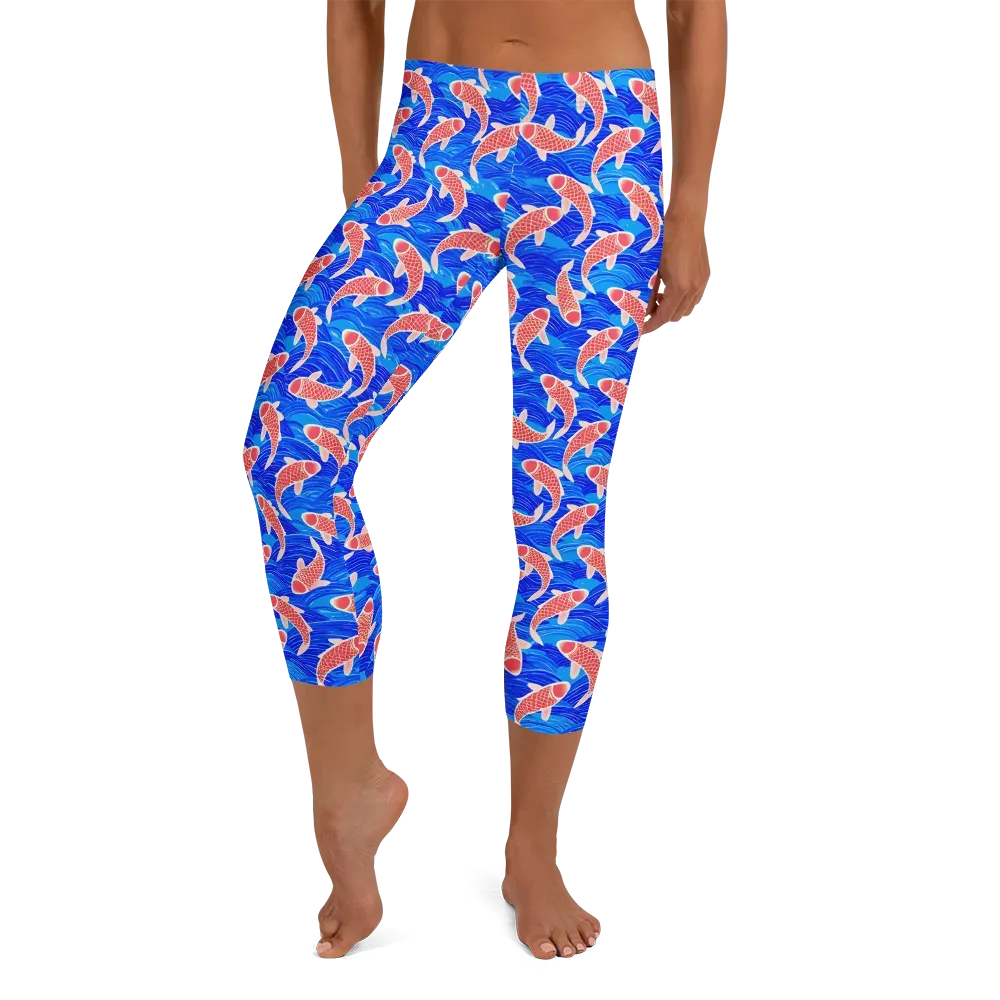 Cobalt Current on Capri Leggings — Front