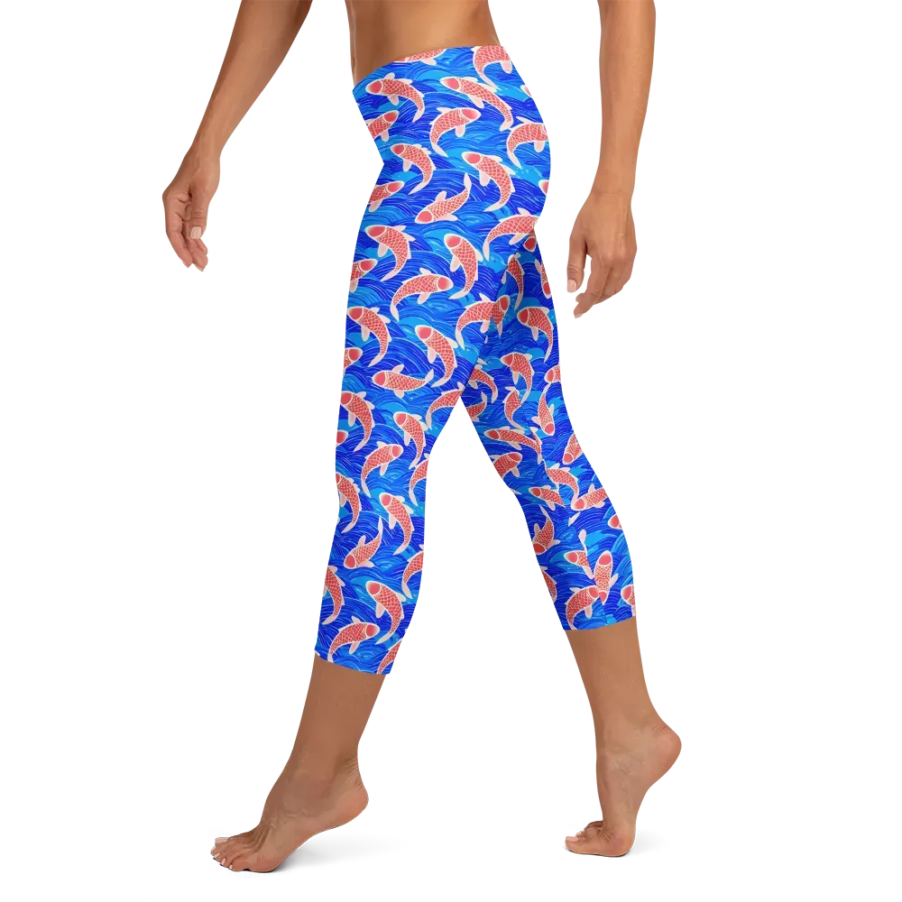 Cobalt Current on Capri Leggings — Left