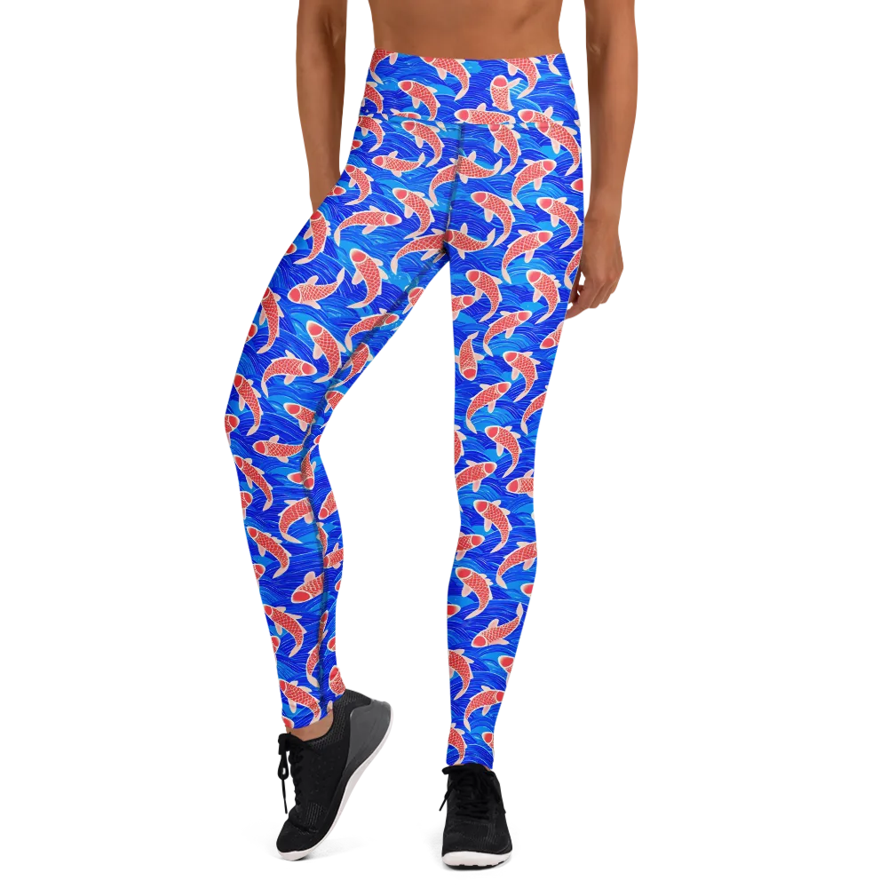 Cobalt Current on Yoga Leggings — Front