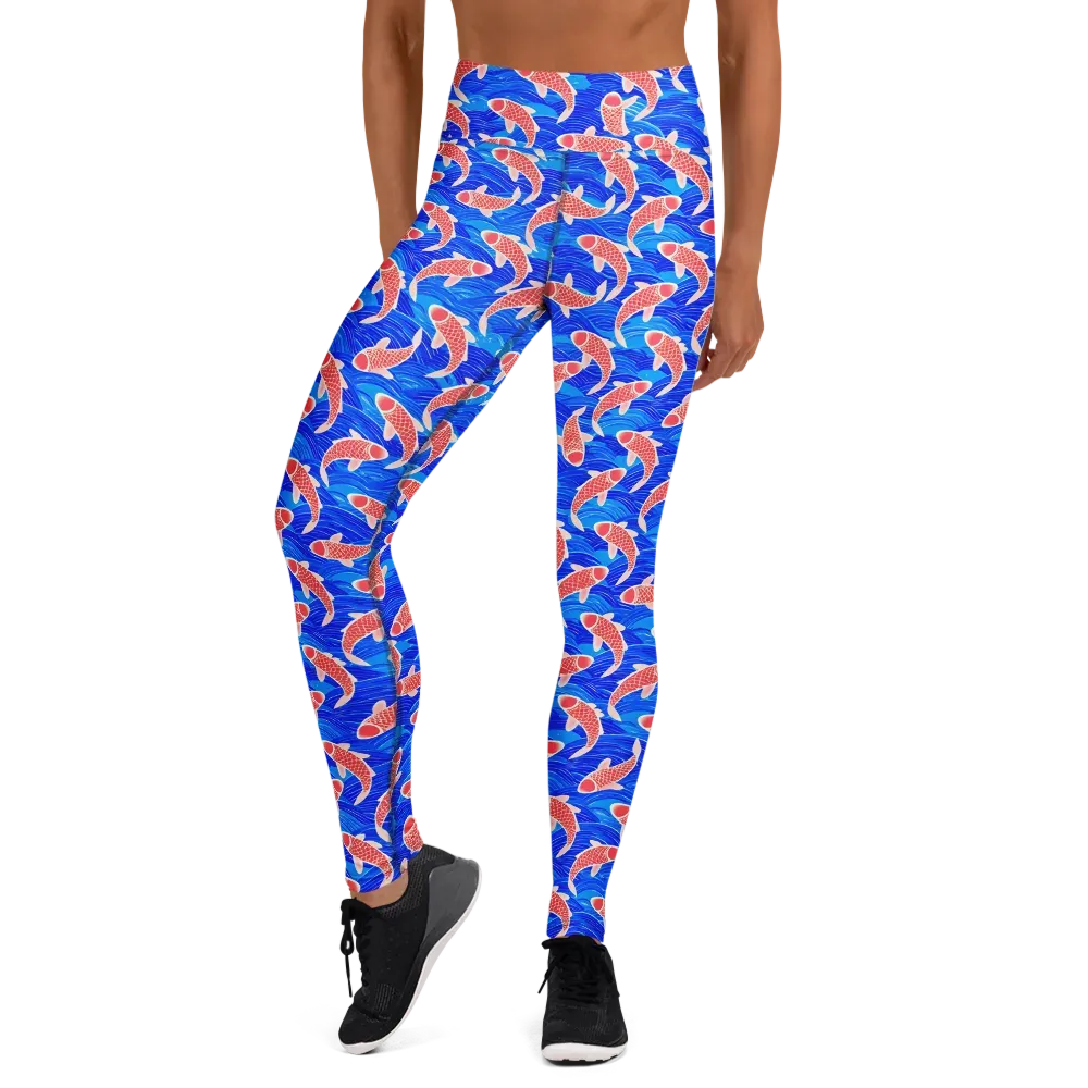 Cobalt Current on Yoga Leggings — Front