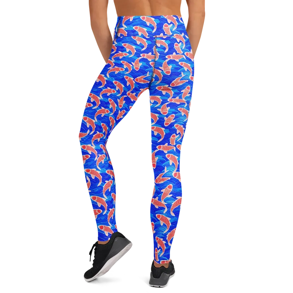Cobalt Current on Yoga Leggings — Back