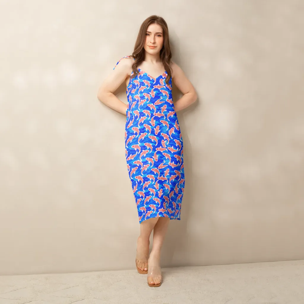 Cobalt Current on Slip Dress — Back print