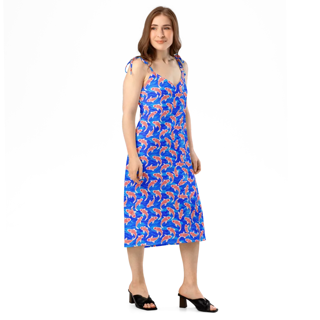 Cobalt Current on Slip Dress — Right Front