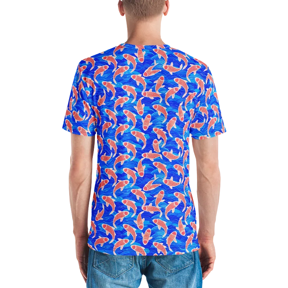 Cobalt Current on Men's Crew Neck T-Shirt — Back