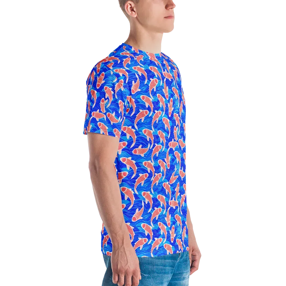 Cobalt Current on Men's Crew Neck T-Shirt — Right