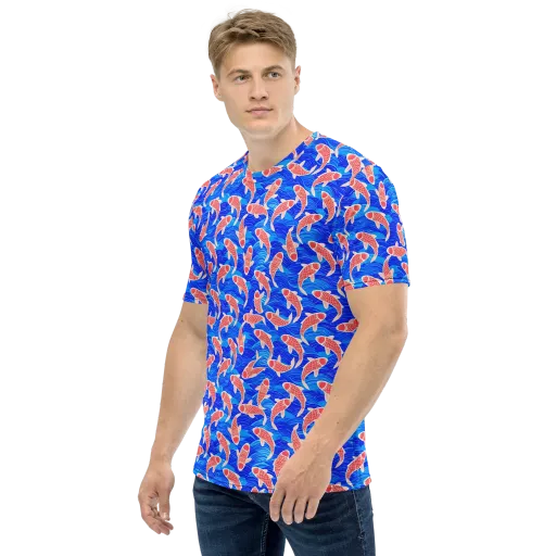 Cobalt Current on a Men's Crew Neck T-Shirt