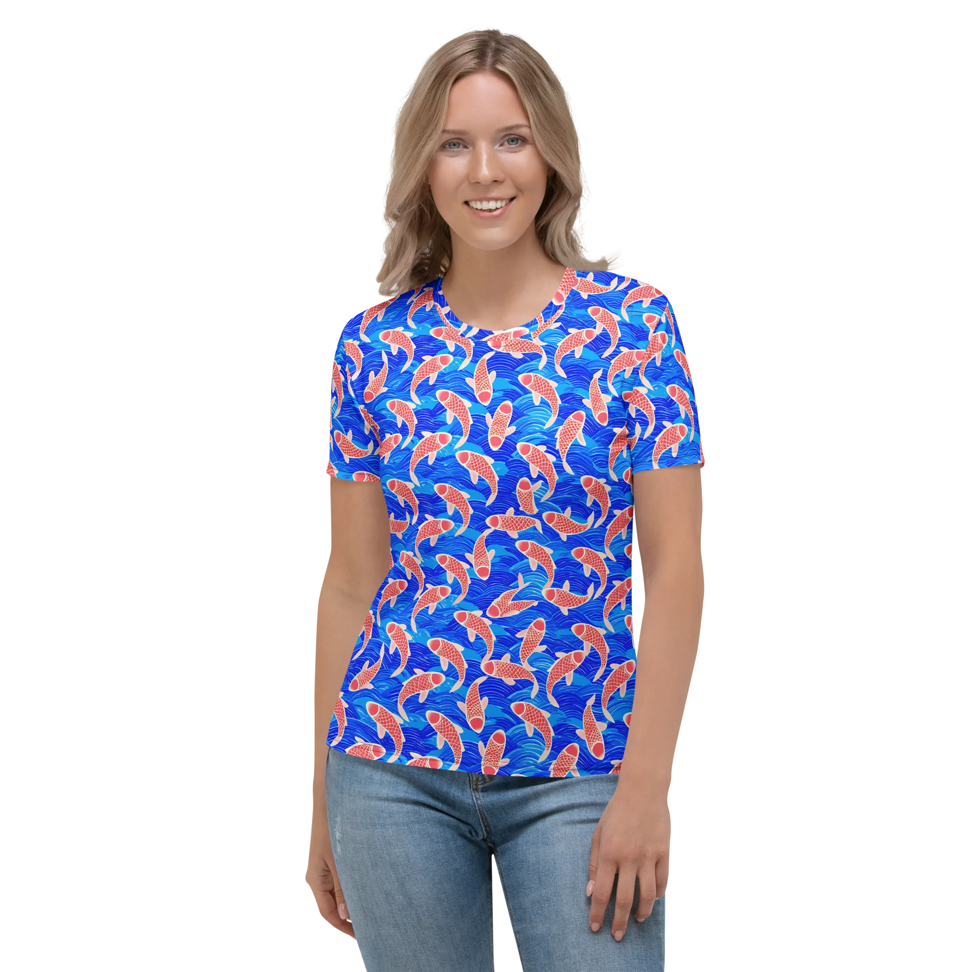 Cobalt Current on Women's Crew Neck T-Shirt — Front