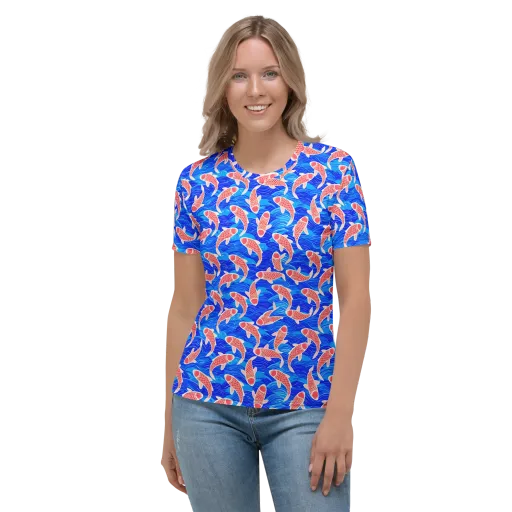 Cobalt Current on a Women's Crew Neck T-Shirt
