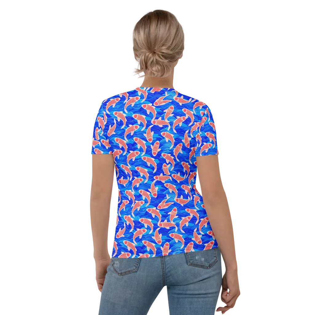 Cobalt Current on Women's Crew Neck T-Shirt — Back