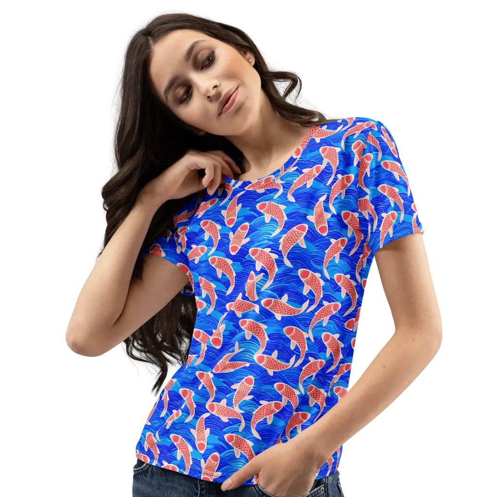 Cobalt Current on Women's Crew Neck T-Shirt — Print file