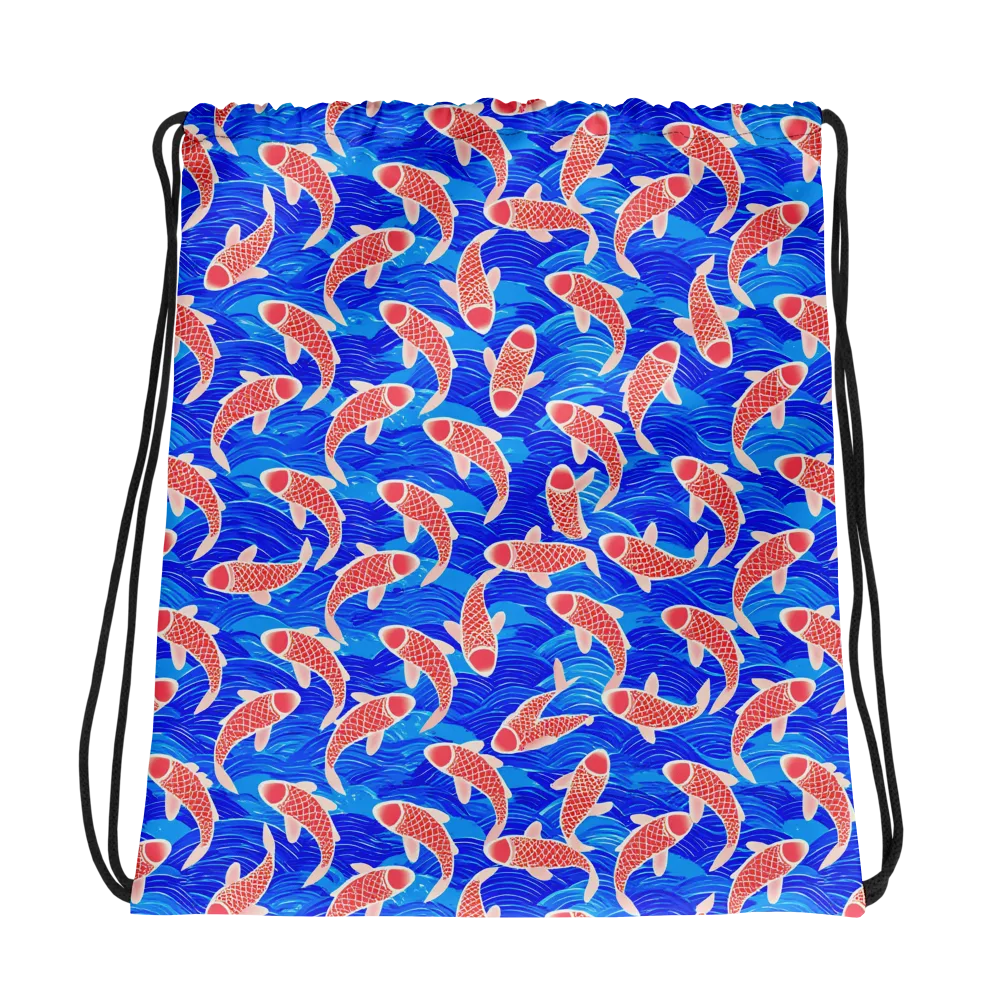 Cobalt Current on Drawstring Bag — Mockup