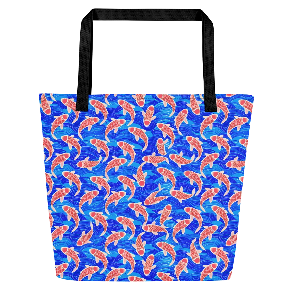 Cobalt Current on Large Tote Bag W/ Pocket — Front
