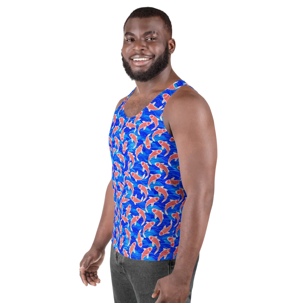 Cobalt Current on Men's Tank Top — Left Front