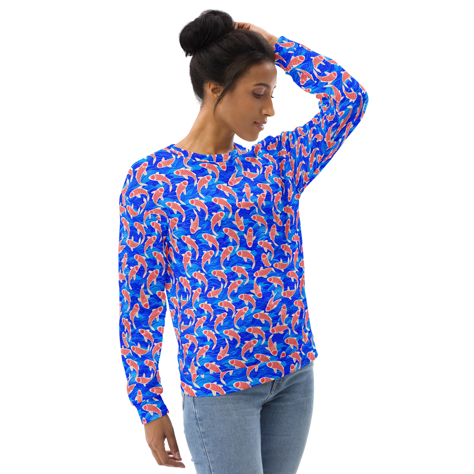 Cobalt Current on Sweatshirt — Right sleeve