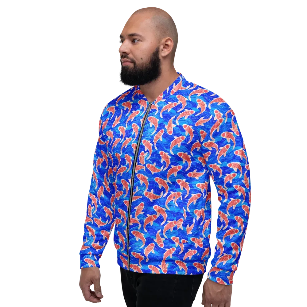 Cobalt Current on Bomber Jacket — Left