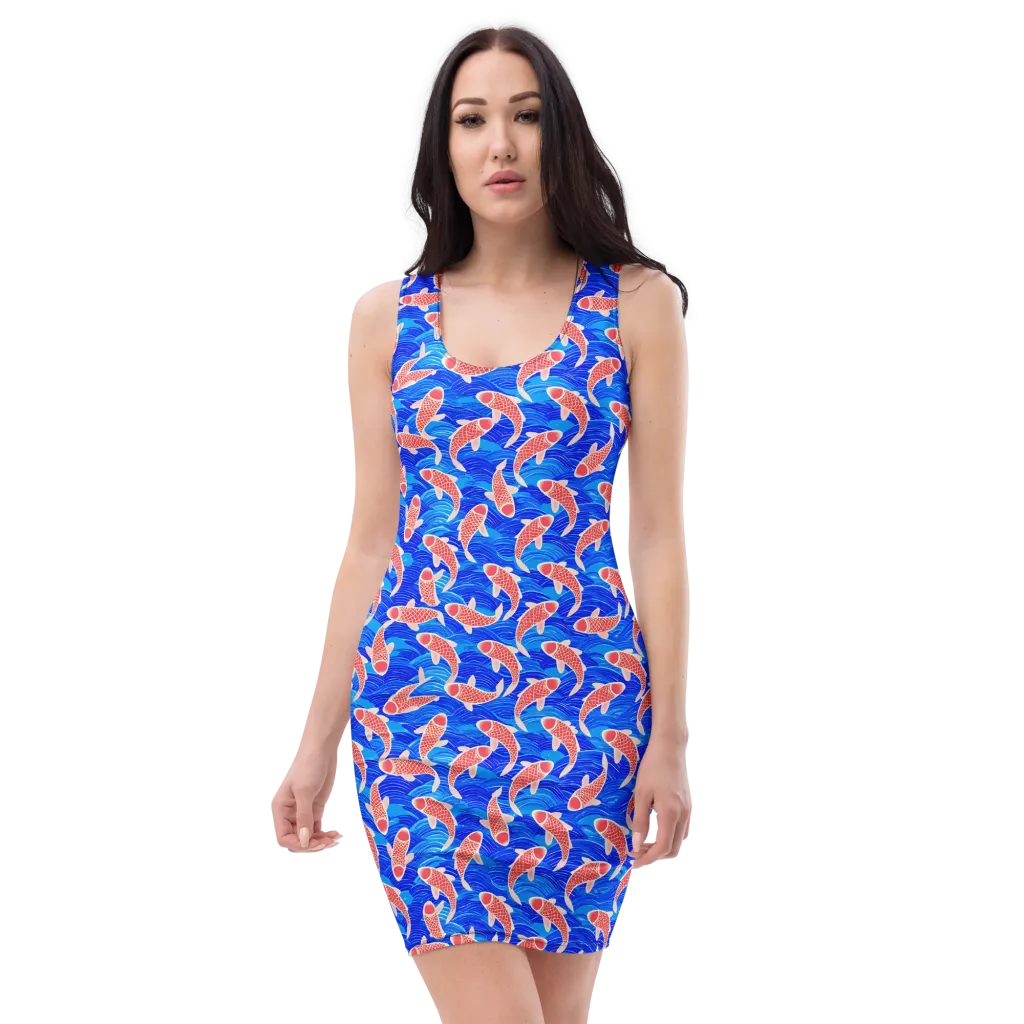 Cobalt Current on Bodycon Dress — Front